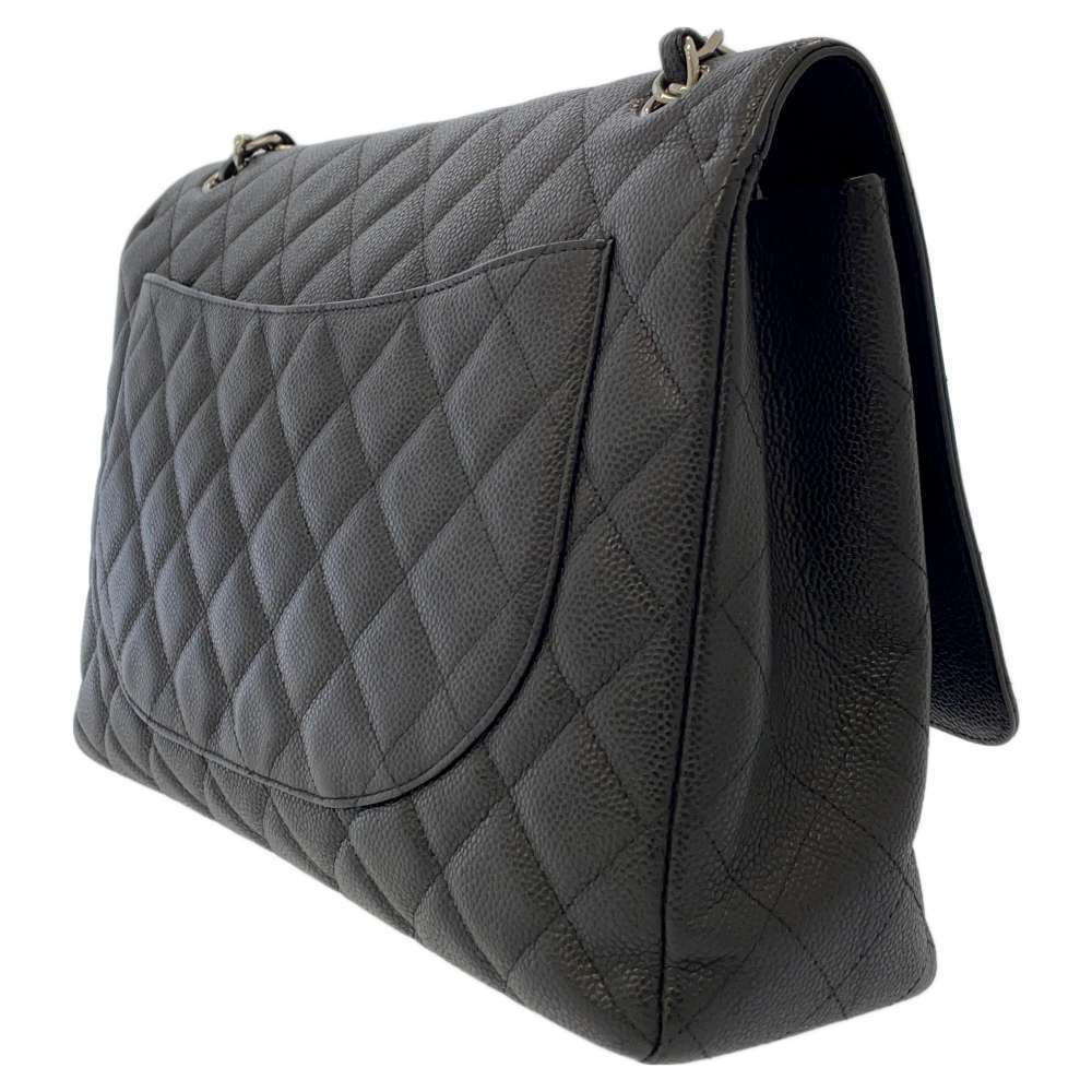 Chanel Flap Bag Caviar Single Matelasse Big Black
